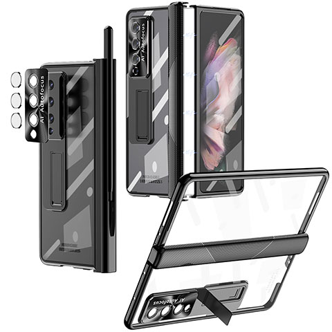 Handyhülle Hülle Crystal Hartschalen Tasche Schutzhülle H05 für Samsung Galaxy Z Fold3 5G Schwarz