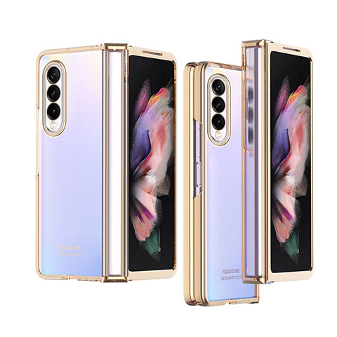 Handyhülle Hülle Crystal Hartschalen Tasche Schutzhülle H06 für Samsung Galaxy Z Fold3 5G Gold