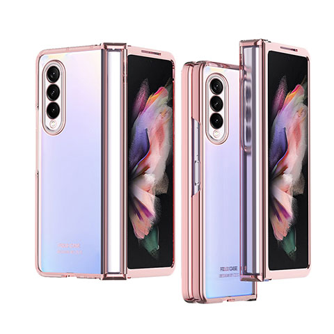 Handyhülle Hülle Crystal Hartschalen Tasche Schutzhülle H06 für Samsung Galaxy Z Fold3 5G Rosegold