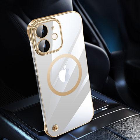 Handyhülle Hülle Crystal Hartschalen Tasche Schutzhülle mit Mag-Safe Magnetic Magnetisch für Apple iPhone 12 Mini Gold