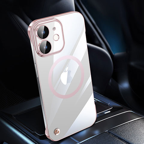 Handyhülle Hülle Crystal Hartschalen Tasche Schutzhülle mit Mag-Safe Magnetic Magnetisch für Apple iPhone 12 Mini Rosegold