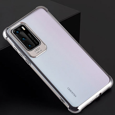 Handyhülle Hülle Crystal Hartschalen Tasche Schutzhülle N01 für Huawei P40 Silber