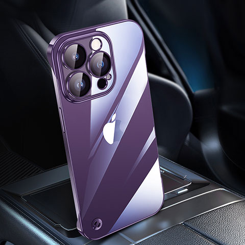 Handyhülle Hülle Crystal Hartschalen Tasche Schutzhülle QC1 für Apple iPhone 15 Pro Max Violett