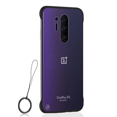 Handyhülle Hülle Crystal Hartschalen Tasche Schutzhülle S01 für OnePlus 8 Pro Schwarz