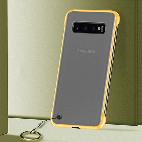 Handyhülle Hülle Crystal Hartschalen Tasche Schutzhülle S01 für Samsung Galaxy S10 Gelb