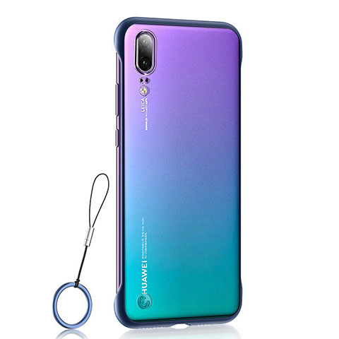 Handyhülle Hülle Crystal Hartschalen Tasche Schutzhülle S02 für Huawei P20 Blau