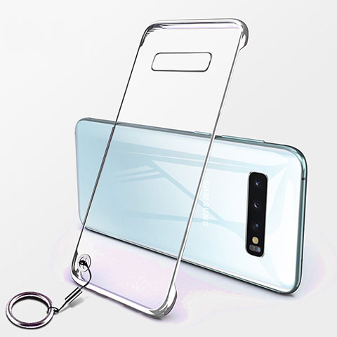 Handyhülle Hülle Crystal Hartschalen Tasche Schutzhülle S02 für Samsung Galaxy S10 Plus Silber