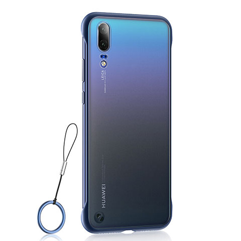 Handyhülle Hülle Crystal Hartschalen Tasche Schutzhülle S04 für Huawei P20 Blau