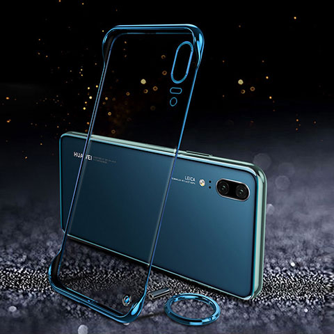 Handyhülle Hülle Crystal Hartschalen Tasche Schutzhülle S05 für Huawei P20 Blau