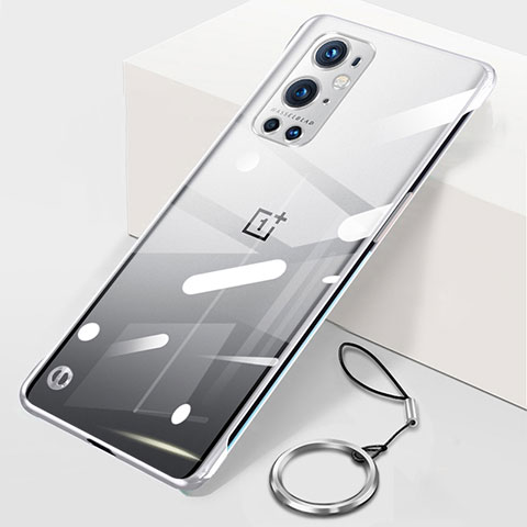 Handyhülle Hülle Crystal Rahmenlos Hartschalen Tasche Schutzhülle H01 für OnePlus 9 Pro 5G Silber