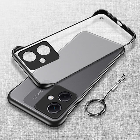 Handyhülle Hülle Crystal Rahmenlos Hartschalen Tasche Schutzhülle H02 für Xiaomi Redmi Note 12R Pro 5G Schwarz