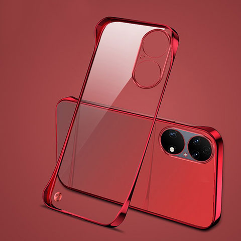 Handyhülle Hülle Crystal Rahmenlos Hartschalen Tasche Schutzhülle H03 für Huawei P50 Rot