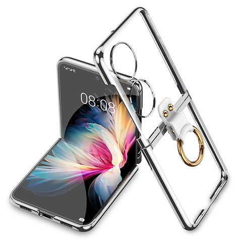 Handyhülle Hülle Crystal Tasche Schutzhülle AC2 für Huawei P50 Pocket Silber