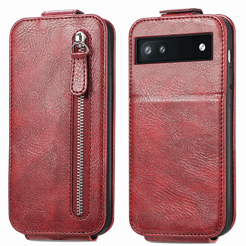 Handyhülle Hülle Flip Tasche Leder für Google Pixel 6a 5G Rot