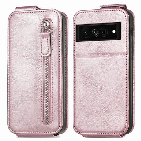 Handyhülle Hülle Flip Tasche Leder für Google Pixel 7 5G Rosegold