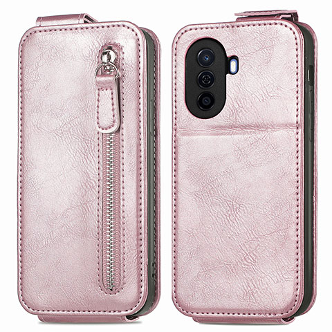 Handyhülle Hülle Flip Tasche Leder für Huawei Enjoy 50 Rosegold