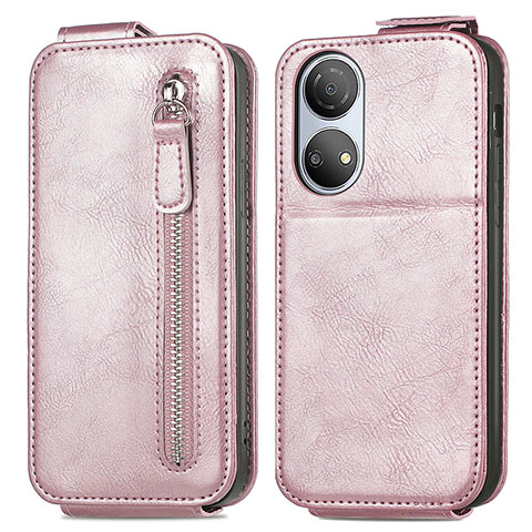 Handyhülle Hülle Flip Tasche Leder für Huawei Honor X7 Rosegold