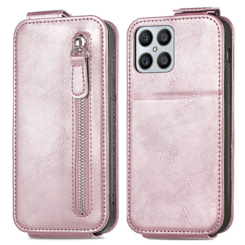 Handyhülle Hülle Flip Tasche Leder für Huawei Honor X8 4G Rosegold