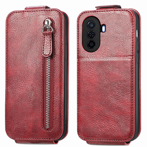 Handyhülle Hülle Flip Tasche Leder für Huawei Nova Y70 Plus Rot