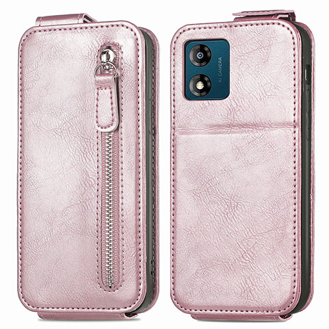 Handyhülle Hülle Flip Tasche Leder für Motorola Moto E13 Rosegold