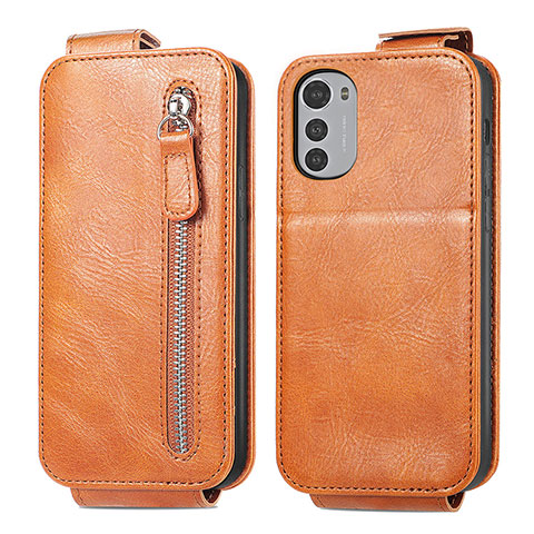 Handyhülle Hülle Flip Tasche Leder für Motorola Moto E32 Braun