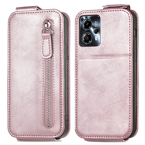 Handyhülle Hülle Flip Tasche Leder für Motorola Moto G13 Rosegold