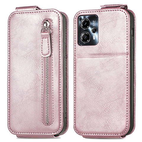 Handyhülle Hülle Flip Tasche Leder für Motorola Moto G23 Rosegold