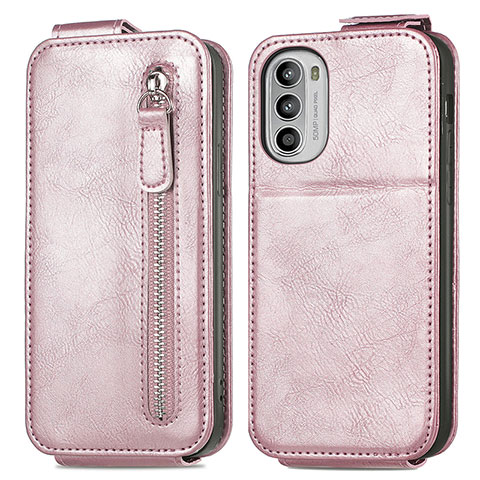 Handyhülle Hülle Flip Tasche Leder für Motorola MOTO G52 Rosegold