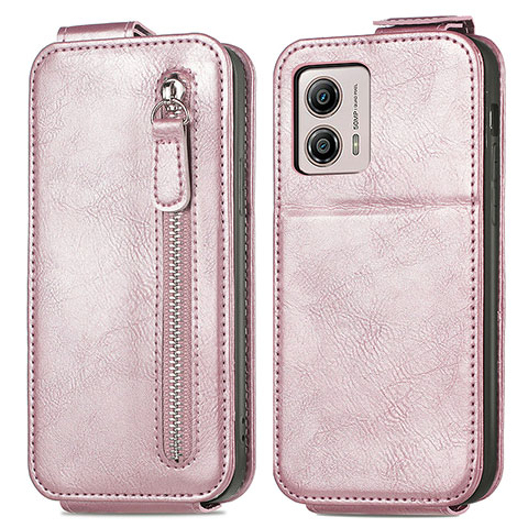 Handyhülle Hülle Flip Tasche Leder für Motorola Moto G53 5G Rosegold