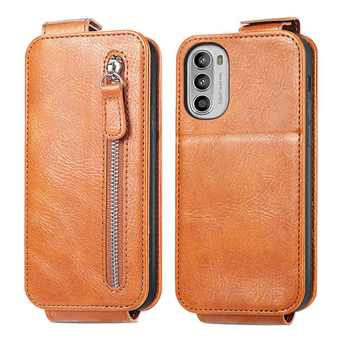 Handyhülle Hülle Flip Tasche Leder für Motorola Moto G71s 5G Braun