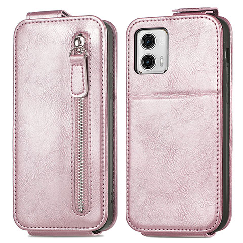 Handyhülle Hülle Flip Tasche Leder für Motorola Moto G73 5G Rosegold