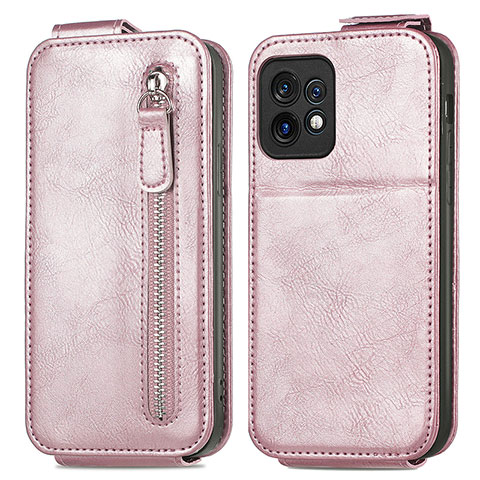 Handyhülle Hülle Flip Tasche Leder für Motorola Moto X40 5G Rosegold