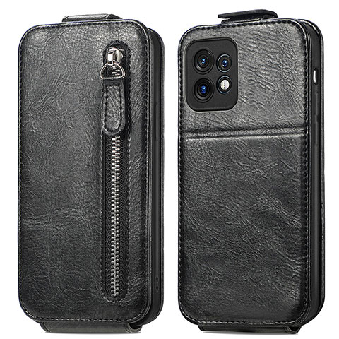 Handyhülle Hülle Flip Tasche Leder für Motorola Moto X40 5G Schwarz