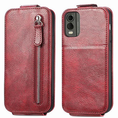 Handyhülle Hülle Flip Tasche Leder für Nokia C210 Rot