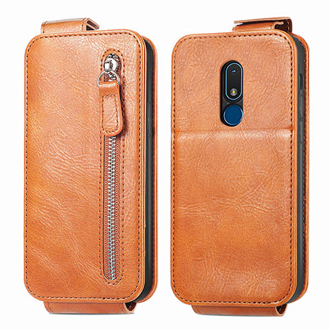 Handyhülle Hülle Flip Tasche Leder für Nokia C3 Braun