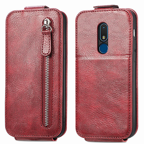 Handyhülle Hülle Flip Tasche Leder für Nokia C3 Rot