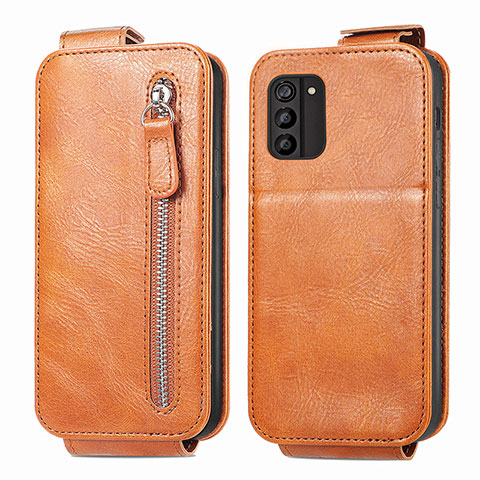 Handyhülle Hülle Flip Tasche Leder für Nokia G100 Braun