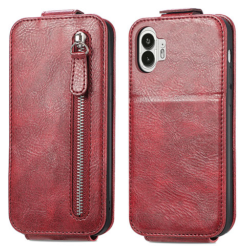 Handyhülle Hülle Flip Tasche Leder für Nothing Phone 2 Rot