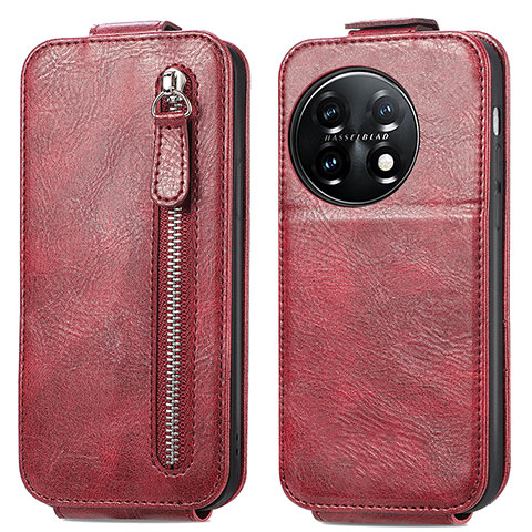 Handyhülle Hülle Flip Tasche Leder für OnePlus 11 5G Rot