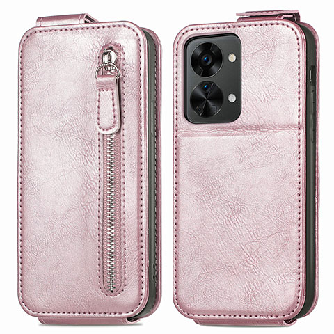 Handyhülle Hülle Flip Tasche Leder für OnePlus Nord 2T 5G Rosegold