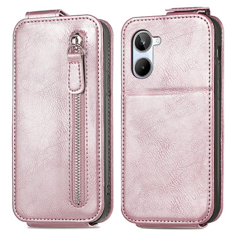 Handyhülle Hülle Flip Tasche Leder für Realme 10 4G Rosegold