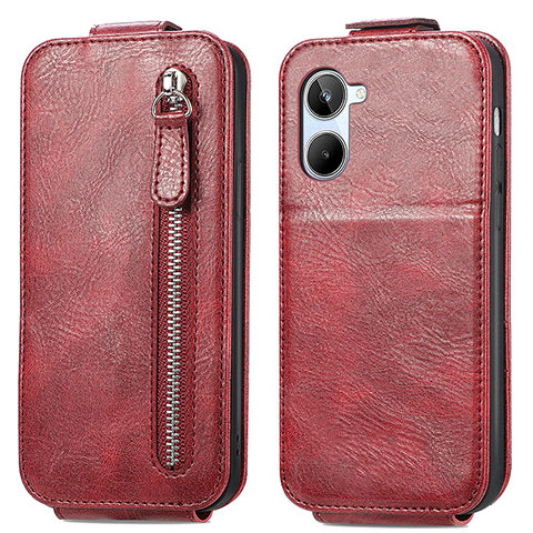 Handyhülle Hülle Flip Tasche Leder für Realme 10 4G Rot