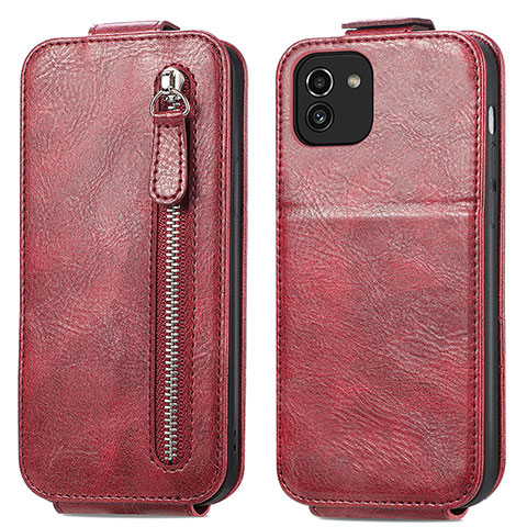 Handyhülle Hülle Flip Tasche Leder für Samsung Galaxy A03 Rot