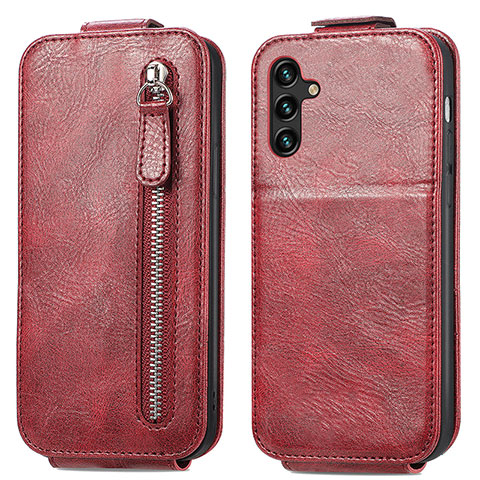 Handyhülle Hülle Flip Tasche Leder für Samsung Galaxy A04s Rot