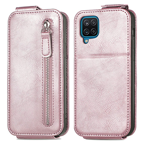 Handyhülle Hülle Flip Tasche Leder für Samsung Galaxy A12 Rosegold