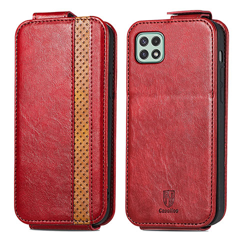 Handyhülle Hülle Flip Tasche Leder für Samsung Galaxy A22 5G Rot
