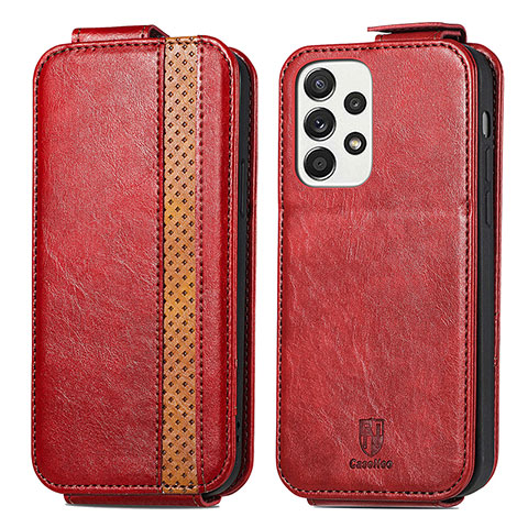 Handyhülle Hülle Flip Tasche Leder für Samsung Galaxy A33 5G Rot