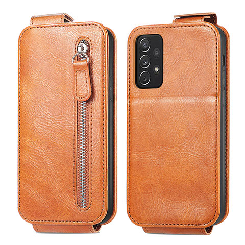 Handyhülle Hülle Flip Tasche Leder für Samsung Galaxy A72 4G Braun