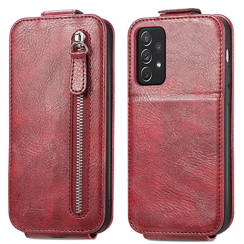 Handyhülle Hülle Flip Tasche Leder für Samsung Galaxy A72 5G Rot