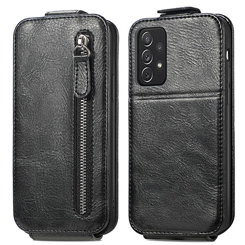 Handyhülle Hülle Flip Tasche Leder für Samsung Galaxy A72 5G Schwarz